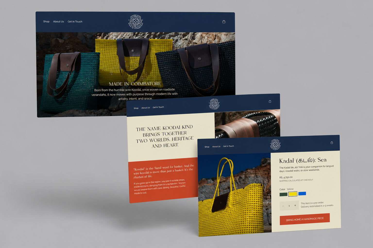 Koodai Kind UI/UX design across desktop and mobile